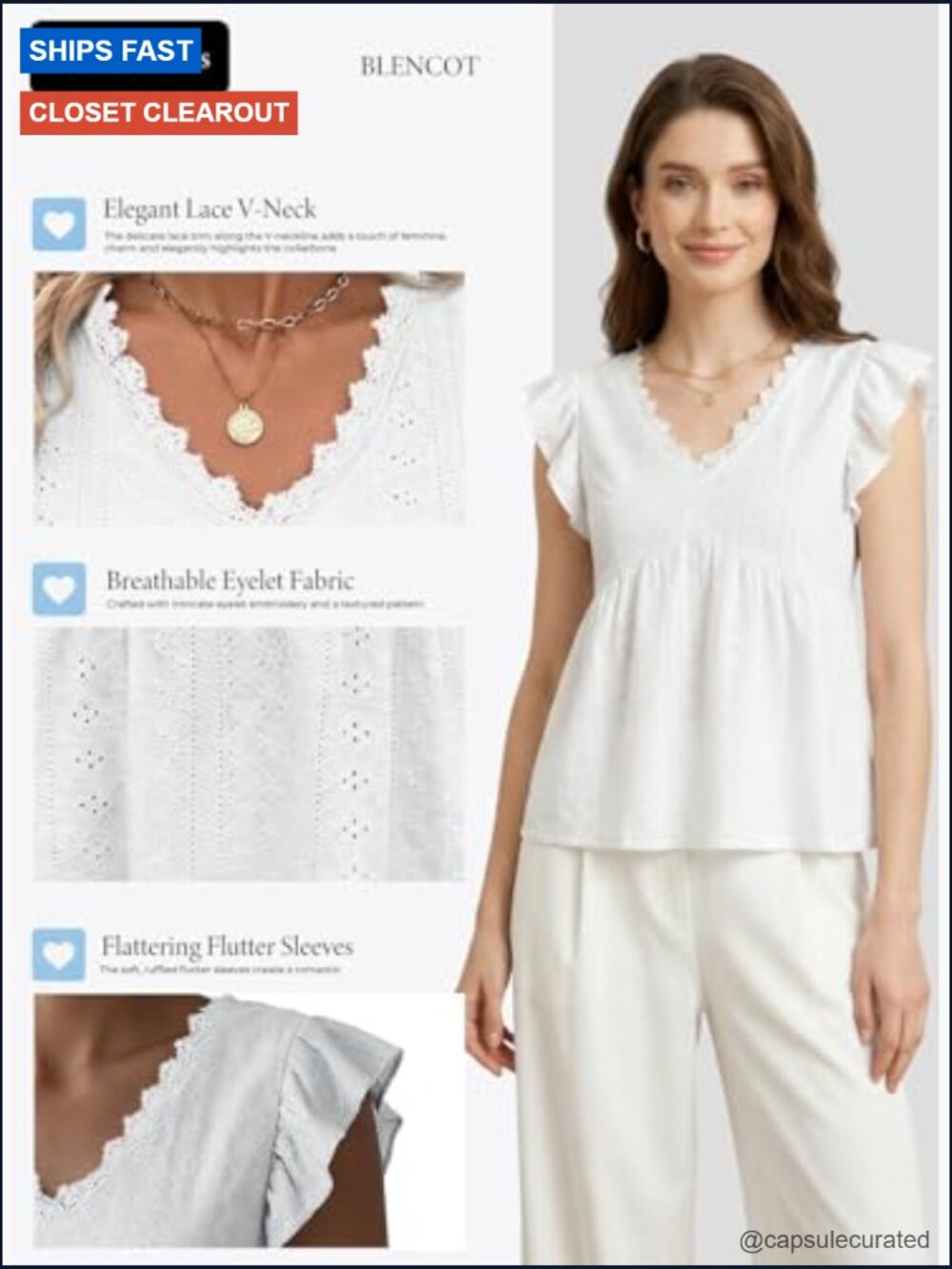 Women Boho Tank Top Lace V-Neck Ruffle Camisole Summer Texture Sleeveless - Picture 4 of 7